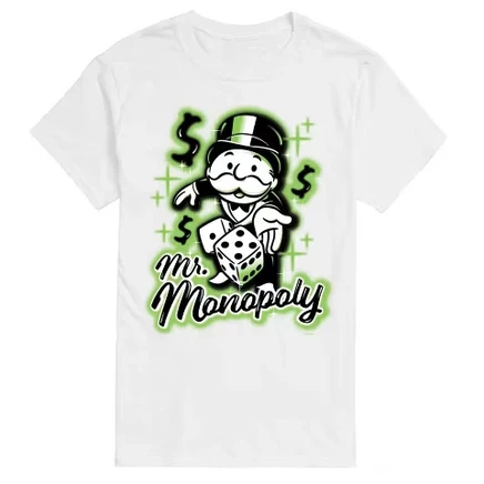 Мужская футболка Monopoly Airbrush Mr. Monopoly, белая