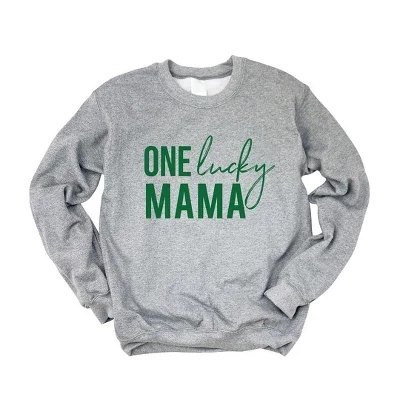 Женская толстовка с рисунком One Lucky Mama graphite