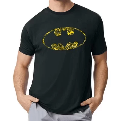 Мужская черная футболка с коротким рукавом Distressed Bat Signal от distressed bat signal