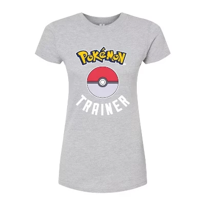 Женская приталенная футболка Pokemon Trainer, серая