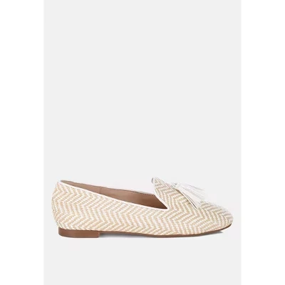 Женские лоферы Rag & Co. Dara из рафии, бежевые