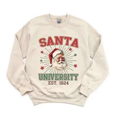 Женская толстовка с рисунком Santa University Stars dust