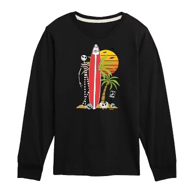 Футболка Ghost Dog Beach Surfer с длинным рукавом и рисунком пляжного серфера, черная