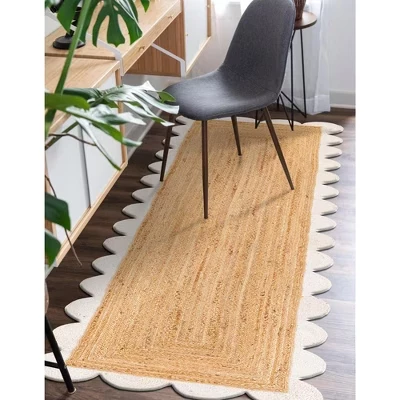 Плетеный джутовый коврик из коллекции Scallop - Однотонный