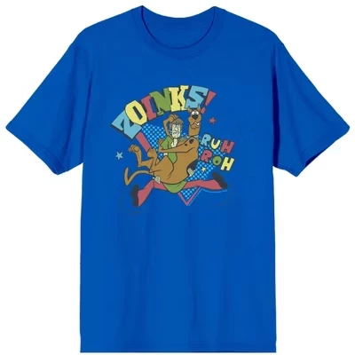Мужская футболка Scooby Doo Zoinks Ruh Roh, синяя