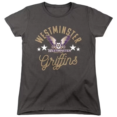Женская футболка Westminster College Griffins цвета древесного угля