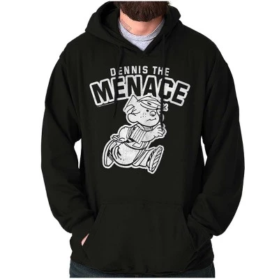 Толстовка с капюшоном в стиле газетных комиксов Dennis The Menace для женщин и мужчин черного цвета с лицензией