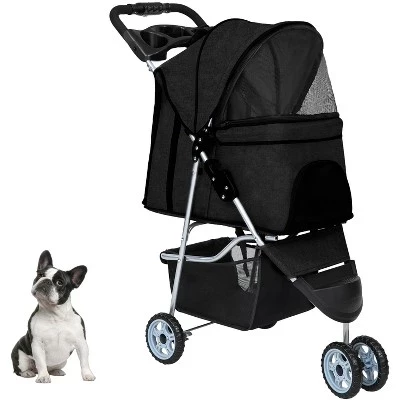 Коляска для собак и кошек FDW Jogger с 360° колесами, черная