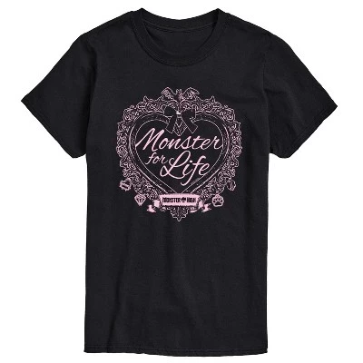 Мужская футболка Monster For Life Coquette с коротким рукавом и графическим рисунком, черная