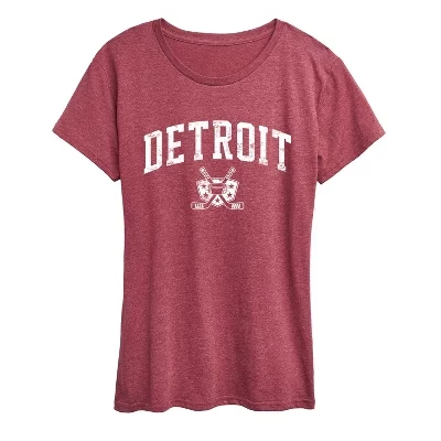 Женская хоккейная футболка с коротким рукавом Detroit Hockey с графическим рисунком
