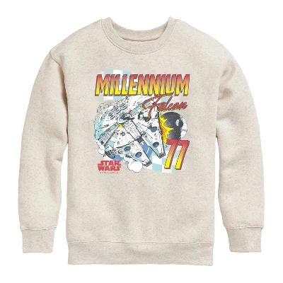 Millennium Falcon Racing Graphic Long Sleeve Fleece Sweatshirt natural