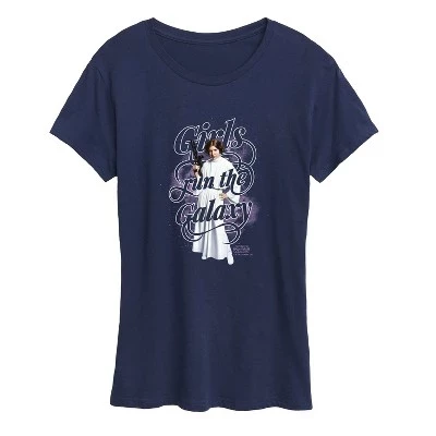 Женская футболка с коротким рукавом Girls Run The Galaxy с графическим рисунком темно-синего цвета