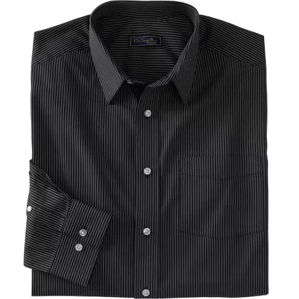 Tall Wrinkle-Free Long-Sleeve Dress Shirt Big 20 / 33-34 / black stripe