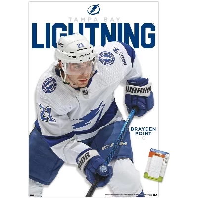 Постер НХЛ Tampa Bay Lightning Брейден Пойнт, белый