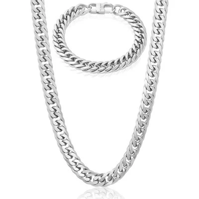 Набор мужских браслетов и колье Invicta Jewelry с двойной снаряженной цепочкой из серебра
