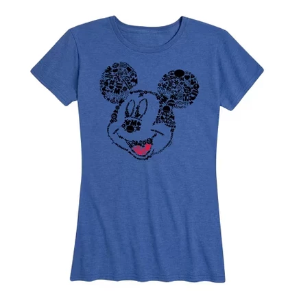 Женская футболка Disney Mickey Iconic Fill, меланжево-синяя