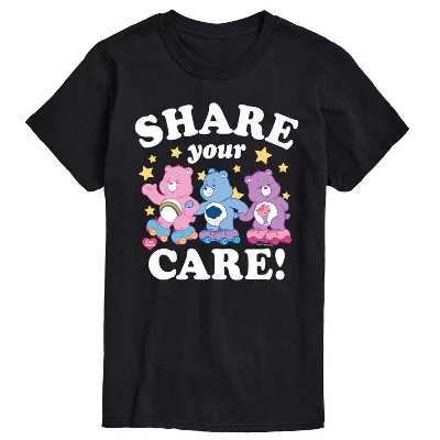 Мужская футболка Care Bears «Делись заботой», черная