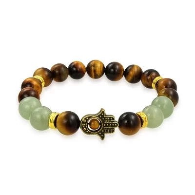 Браслет Bling Jewelry Talisman с хамсой, зеленый