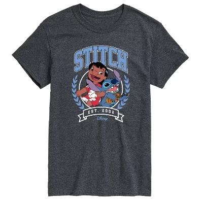 Мужская футболка Stitch Collegiate Group с коротким рукавом и графическим рисунком heather charcoal