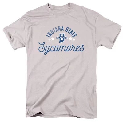 Мужская официальная футболка Sycamores от Университета штата Индиана серебристого цвета