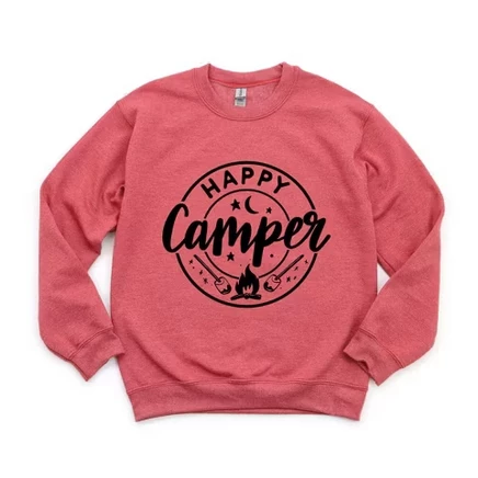 Свитшот Happy Camper Marshmallows heather красного цвета