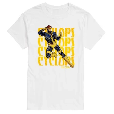 Мужская футболка X-Men Cyclops Color Box с коротким рукавом и графическим рисунком, белая