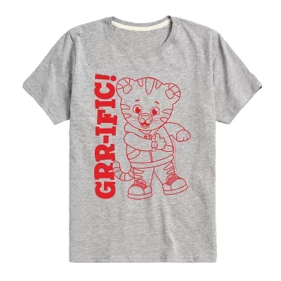 Мальчикам футболка Daniel Tiger's Neighborhood Line Art, серый меланж