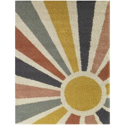 Детский коврик Helia Geometric Sun Shag - кремовый