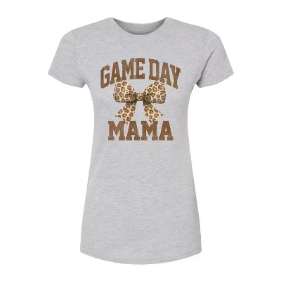 Женская застиранная приталенная футболка с рисунком Game Day Mama в тон