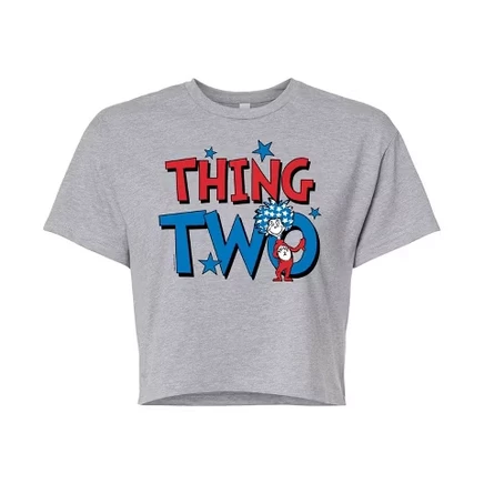 Женская укороченная футболка Dr. Seuss Thing Two, серая