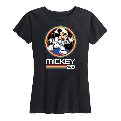Женская футболка с графическим изображением космического значка Mickey 28 с коротким рукавом, черная