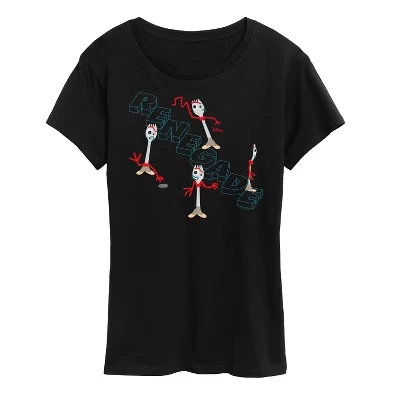 Женская футболка с коротким рукавом Renegade Forky с графическим рисунком, черная