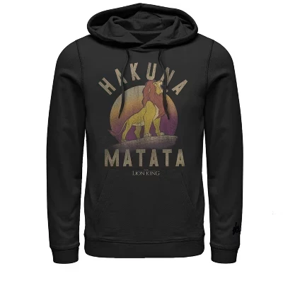 Мужское худи «Король Лев» Симба Hakuna Matata, черное