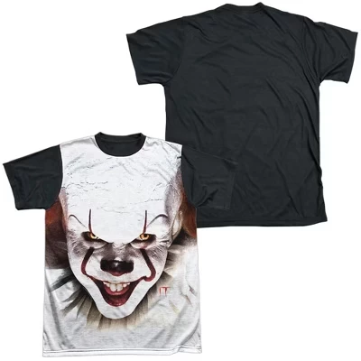Мужская футболка It 2017 Pennywise At Large Costume с коротким рукавом белого цвета