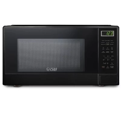 КОММЕРЧЕСКАЯ микроволновая печь CHEF Countertop объемом 1,1 кубических фута с 10 уровнями мощности черного цвета