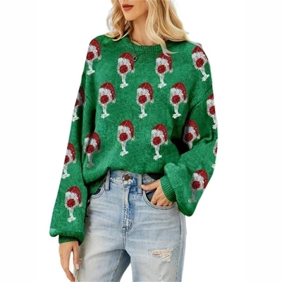 Женский свитер BLUEMING, рождественский, зеленый