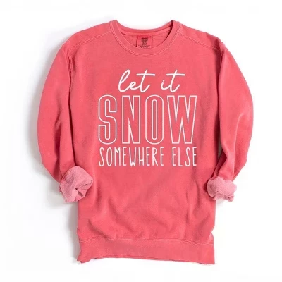 Женская одежда, окрашенная в графический цвет толстовка Let It Snow Somewhere Else Block watermelon