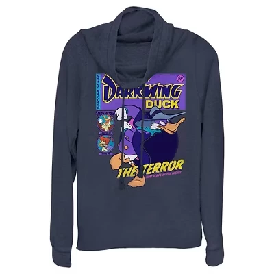 Женская толстовка с капюшоном и обложкой комиксов для юниоров Darkwing Duck Comic Cover синего цвета
