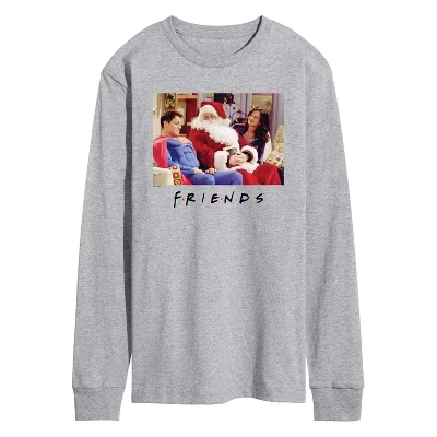 Мужской лонгслив Friends Xmas Costumes, серый меланж