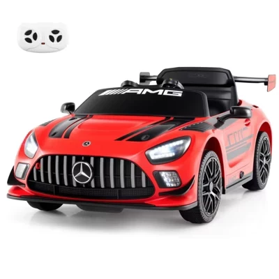 Прокатитесь на лицензионном детском автомобиле Mercedes-AMG GT3 с дистанционным управлением, 3 скорости, Черный /Красный /Белый красный