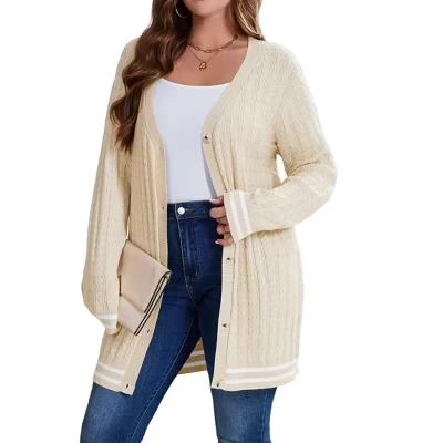 Женский кардиган coolmee Oversized на пуговицах, абрикосовый