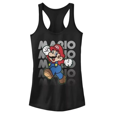 Женская майка Super Mario Jump Racerback для юниоров, черная