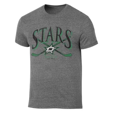 Мужская серая трехцветная футболка Dallas Stars с коротким рукавом