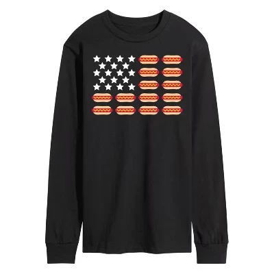 Мужской лонгслив Instant Message «Hot Dog American Flag», черный