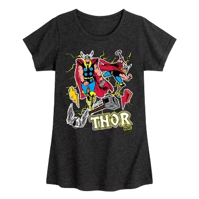 Приталенная футболка с коротким рукавом и графическим рисунком в стиле Thor Stickers heather black