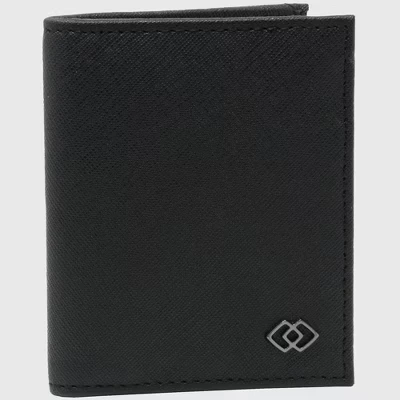 Мужской кошелек Alpine Swiss Double Diamond RFID, черный