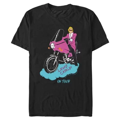 Мужская футболка Lewis Capaldi Biker On Tour черного цвета