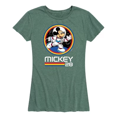 Женская футболка с графическим принтом heather juniper и космическим значком Mickey 28 с коротким рукавом