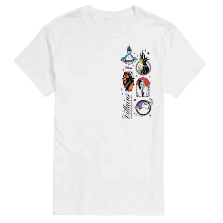 Мужская футболка с коротким рукавом Villains Stack с графическим рисунком, белая