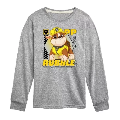 Футболка с длинным рукавом Athletic Heather для мальчиков - Paw Patrol - Rubble Graphic с графическим рисунком
